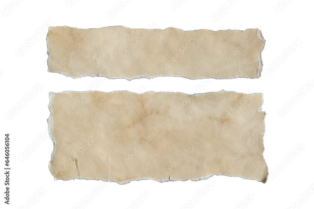 Torn old rectangular yellowed paper Torn old rectangular yellowed paper