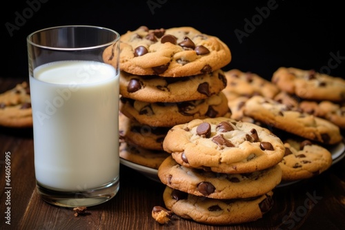 Christmas cookies with chocolate and milk for Santa
