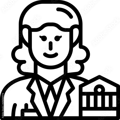 female banker line icon