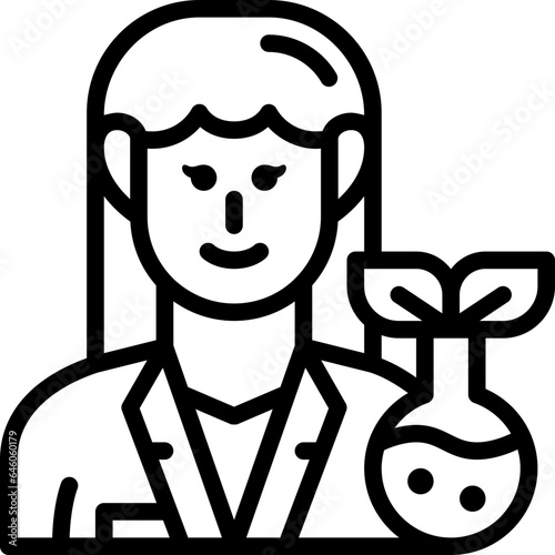 female biologist line icon
