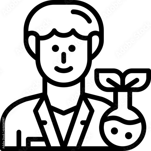 biologist line icon