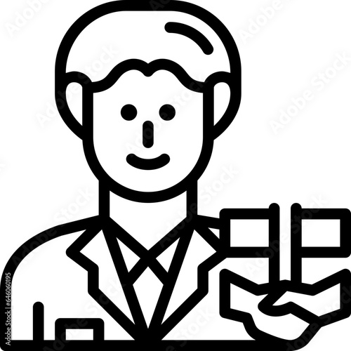 diplomat line icon