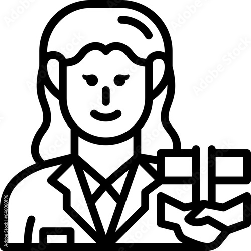 female diplomat line icon
