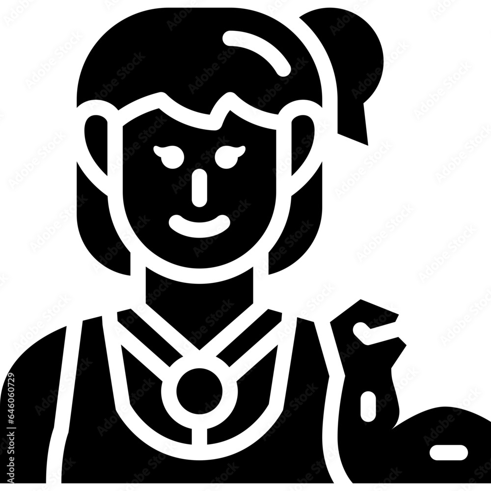 female athlete solid icon female athlete solid icon