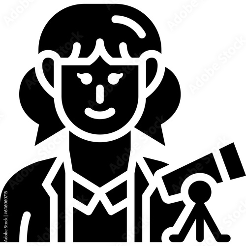 female astronomer solid icon