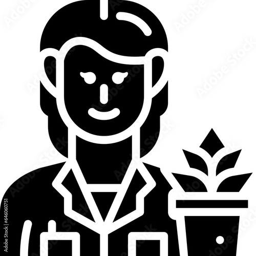 female botanist solid icon