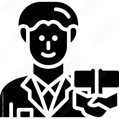 diplomat solid icon