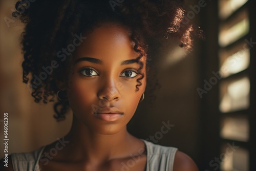 Portrait of a black woman in a studio