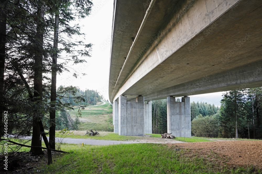 RABKA ZDROJ, POLAND - SEPTEMBER 08, 2023: The Zakopianka road near Rabka Zdroj city, Poland.