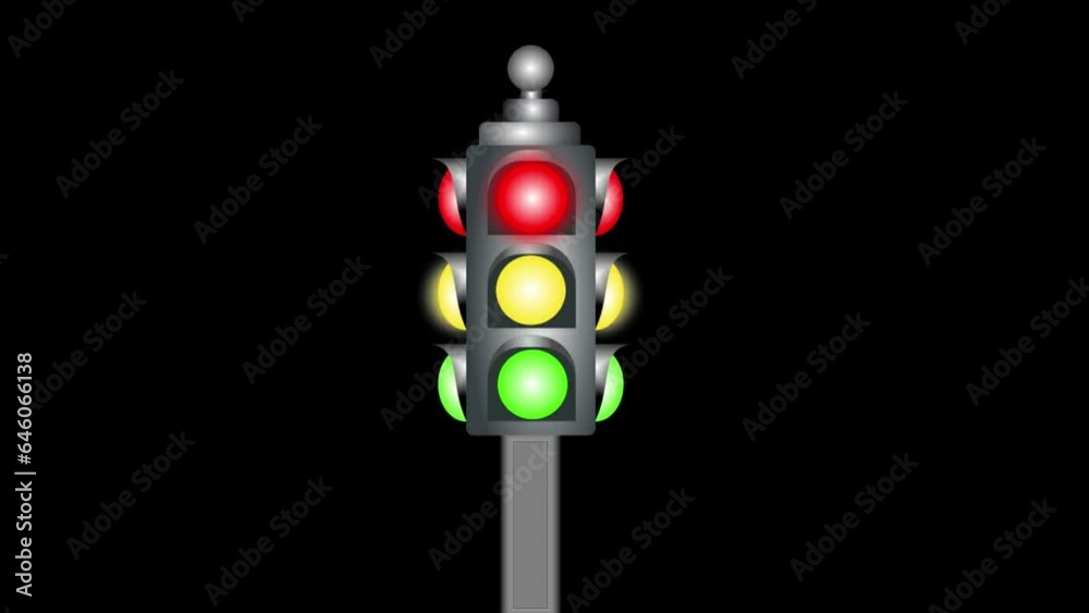 Animation traffic light poles green screen | Animation is best used as a learning tool to know the rules of the street