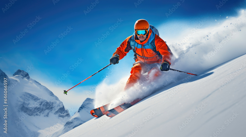 Winter Sports Athlete in Action