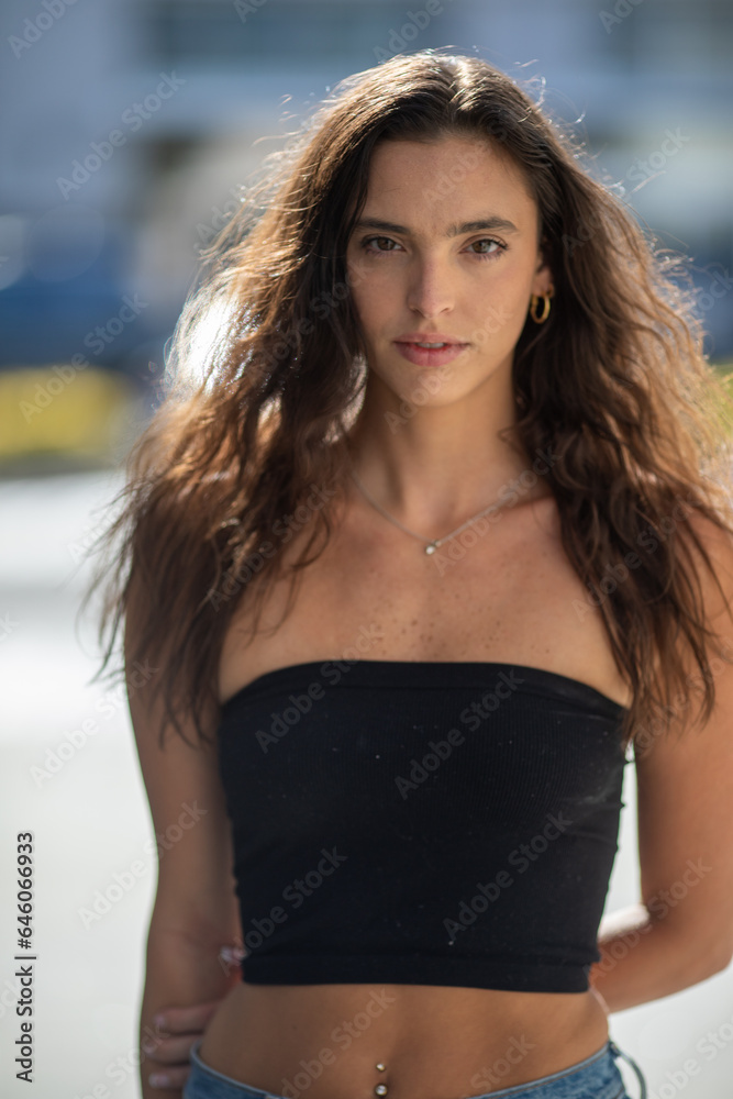 a portrait of a brunette woman a portrait of a brunette woman