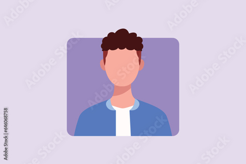 People avatars with young people's faces concept. Colored flat vector illustration isolated. 