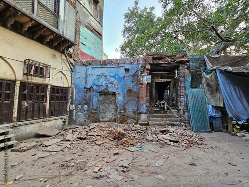 broken old house house, old delhi india