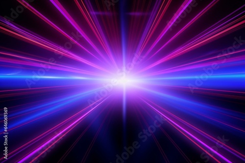 Abstract UV background with vibrant laser rays and neon lines. Generative AI