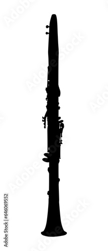 clarinet silhouette - vector illustration