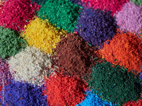 multi-colored shavings of colored pencil lead © Vitalii