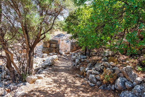 Ruins of the ancient Greek city of Lato,2500 years old near Kritsa, Crete. photo