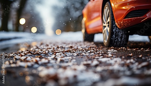 car on a snowy track