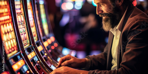 The Spin's Suspense: Hands at Casino Slot Machine