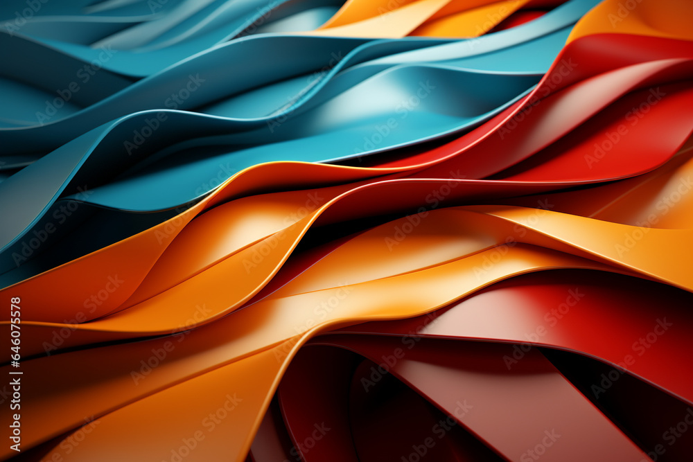 Fototapeta premium Abstract Background 3D shape wave colorful