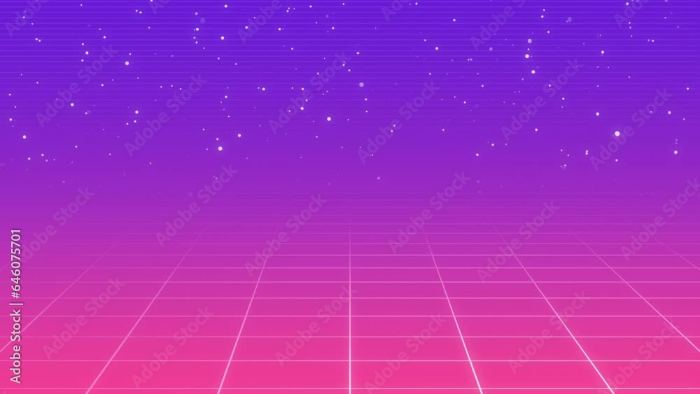 Futuristic animation of seamless empty virtual space with ramp background with stars and scrolling wireframe floor, 4K abstract animated template Futuristic animation of seamless empty virtual space with ramp background with stars and scrolling wireframe floor, 4K abstract animated template