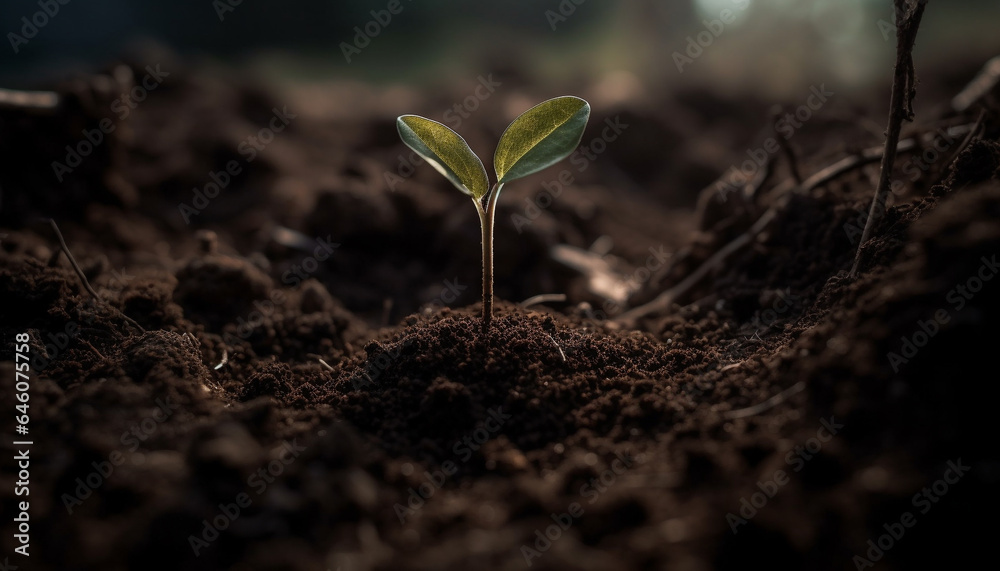New life sprouts from the organic soil in the rural scene generated by AI New life sprouts from the organic soil in the rural scene generated by AI