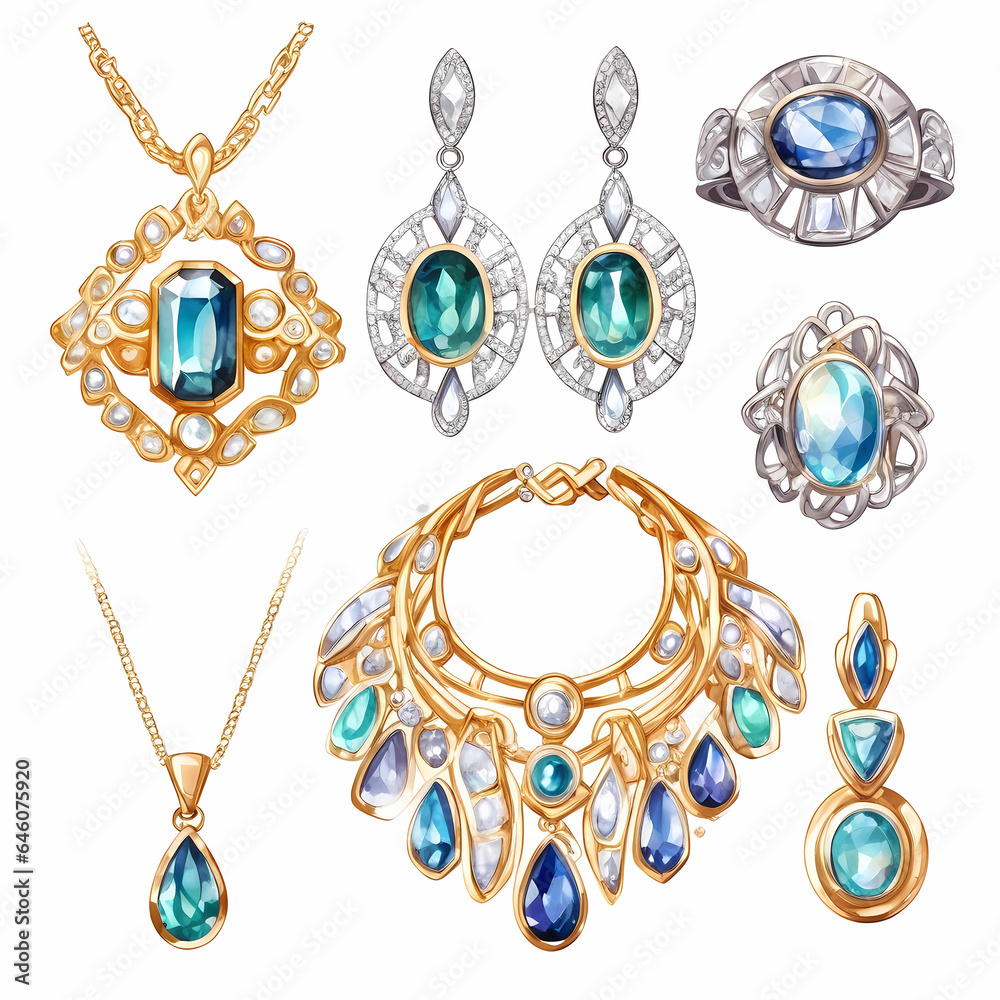 Set of jewelry from past centurie