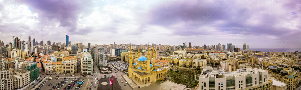 Fototapeta premium Amazing aerial panorama of Beirut, Lebanon