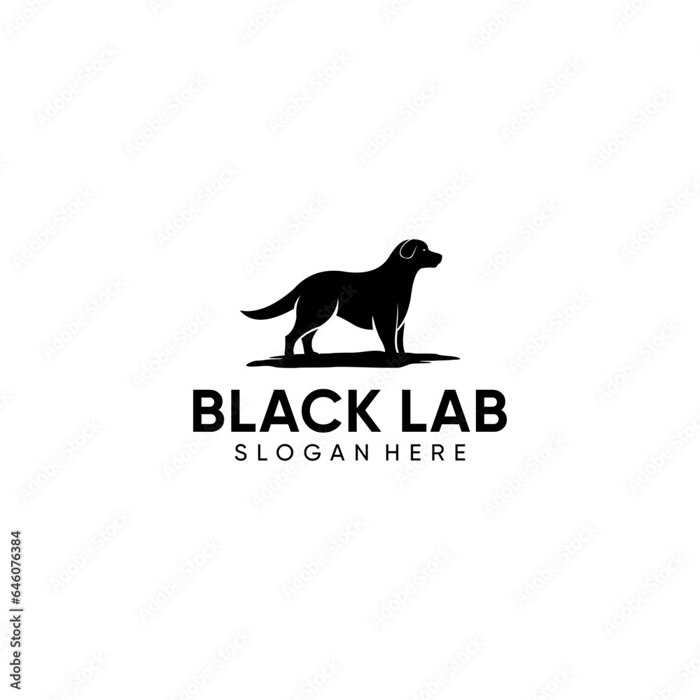 BLACK LABRADOR VECTOR ILLUSTRATION BLACK LABRADOR VECTOR ILLUSTRATION