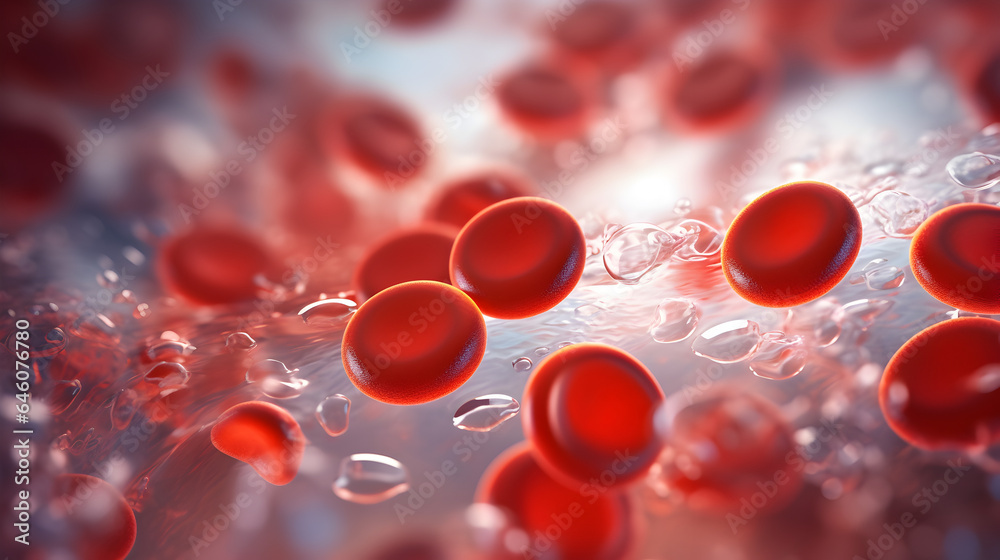 red blood cells flowing through vein red blood cells flowing through vein