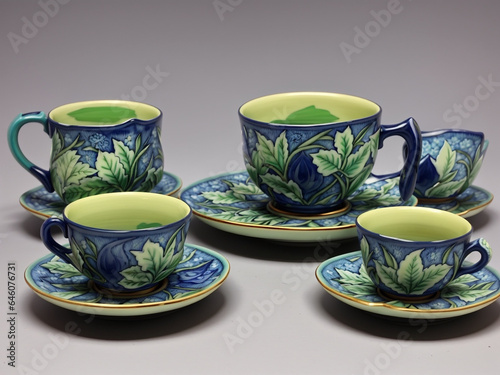 Ceramic Floral Pattern Cups