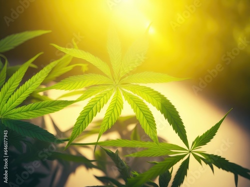 Medical cannabis oil Marijuana leaf with oil. ai generative