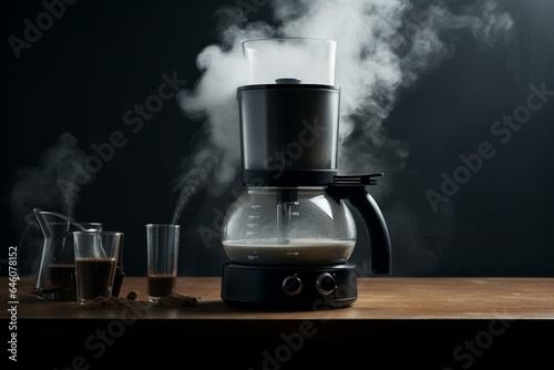 A coffee maker with mist. Generative AI