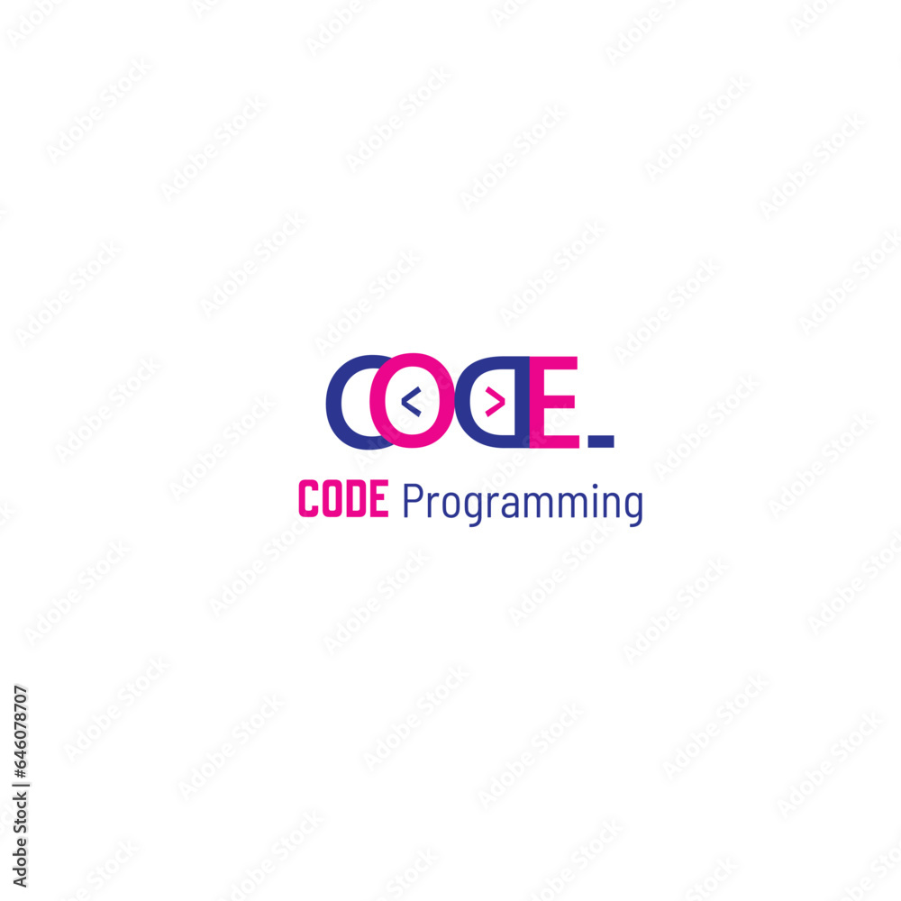 CODE word base tech related logo. CODE word base tech related logo.