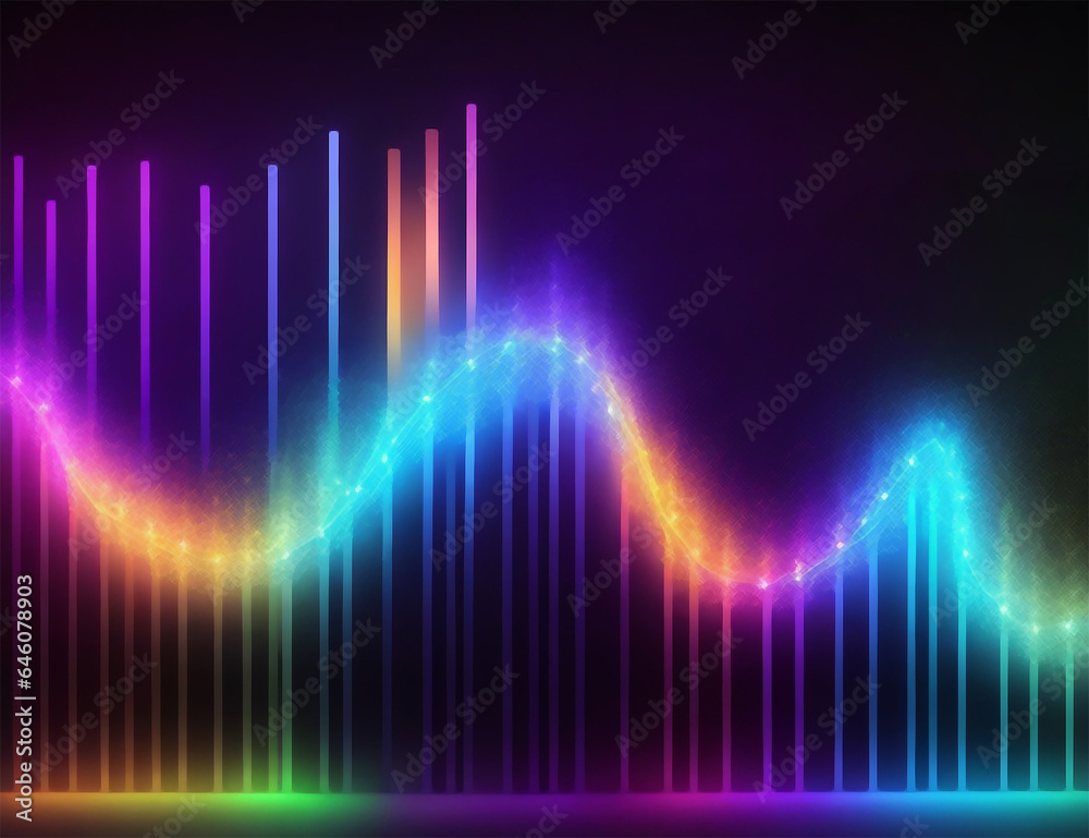 abstract background with colored sound waves