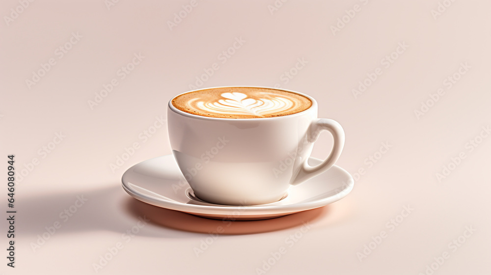 A cup with coffee on a neutral background . A cup with coffee on a neutral background .