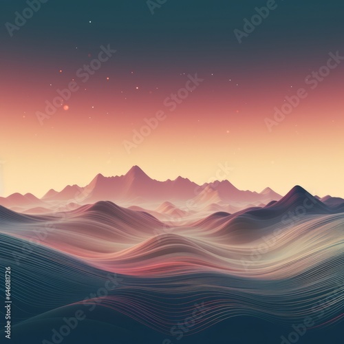technology abstract background with mountains in horizon