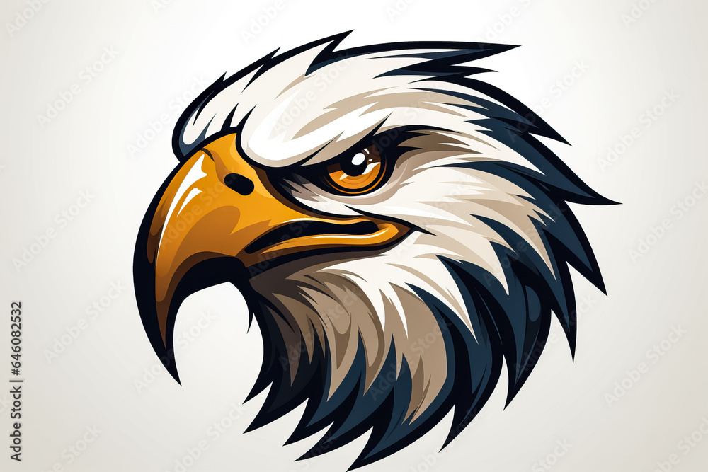 Fototapeta premium Falcon and eagle mascot logo template for sports teams t-shirts or posters on white background