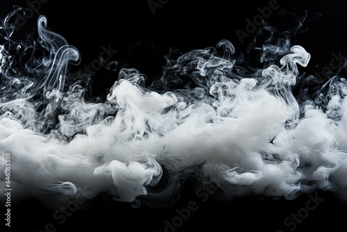 Vertical video showcasing white smoke clouds floating against a black backdrop with space for text 