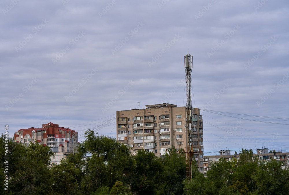 fragment of Soviet architecture in Ukraine