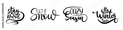 Hand lettering set to christmas holiday design, winter time handwritten quotes, typography banner. Handwritten calligraphy Christmas wishes for holiday greeting card, banner, poster. 
