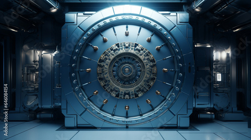 heavily guarded bank vault, with generative ai photo