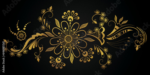 Golden luxury ornamental frame, Wedding, party, invitation background, Royal gold frame, antique, vintage gold style 128, abstract black gold. 