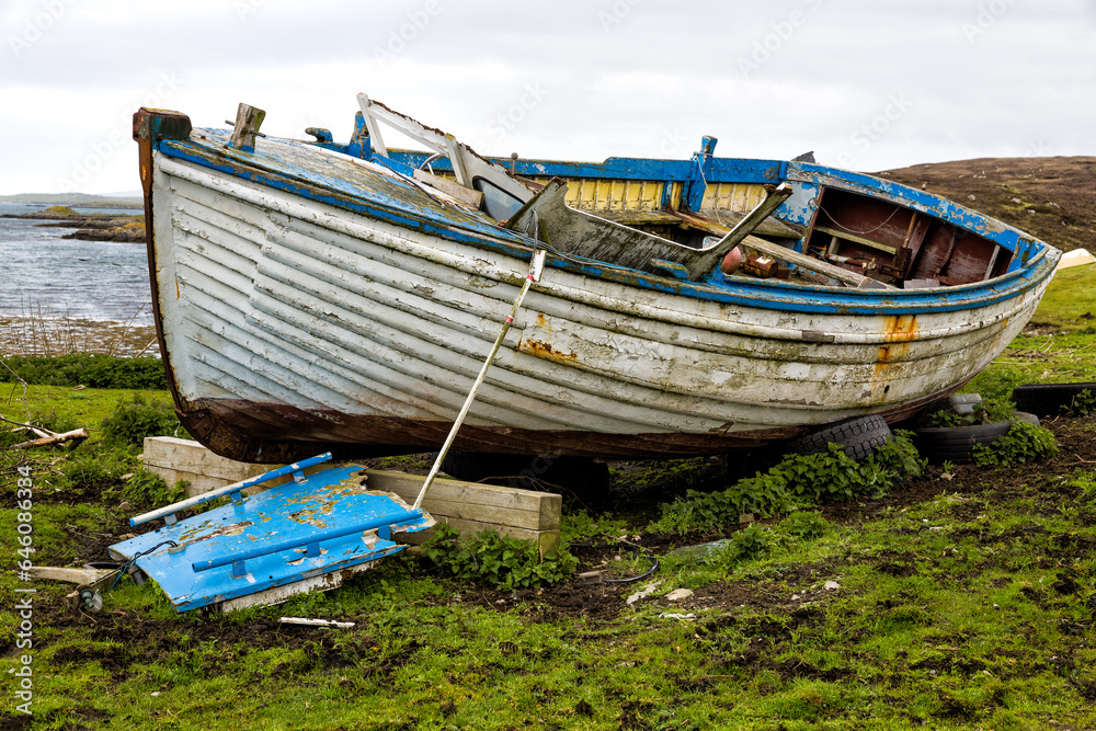 Old dinghy, Isle of Harris, Scotland. Old dinghy, Isle of Harris, Scotland.