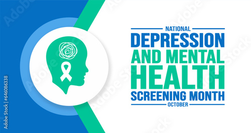 October is National Depression and Mental Health Screening Month background template use to background, banner, placard, card, and poster design. holiday concept with text inscription and standard