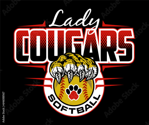 lady cougars volleyball team design for school, college or league sports