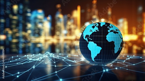 Business and economic technology connecting global