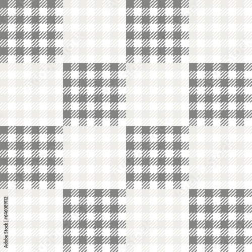 Seamless two tone grey plaid flannel fabric pattern background textile design for wallpaper, texture, printing, clothing. Vector.