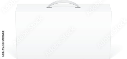Light Realistic Package Cardboard Box with a handle. Vector illustration